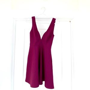 Burgundy bow back mini dress